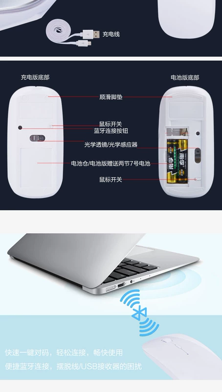 Chuột sạc Bluetooth Huawei MateBook X Pro máy tính xách tay x vinh quang chuột không dây siêu mỏng sạc máy tính bảng tiết kiệm năng lượng 13 inch im lặng phụ kiện máy tính xách tay Apple