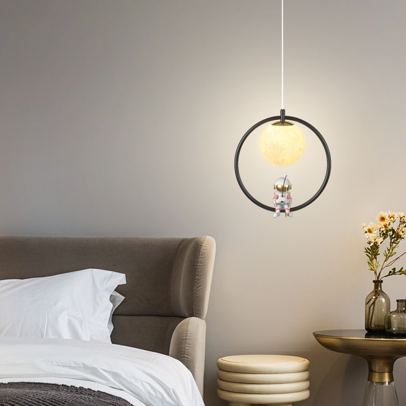 Children's Room Bedside Chandeliers Modern Minima Light Extravagant Cartoon Boy Girl Cozy Bedroom Astronaut Small Chandeliers