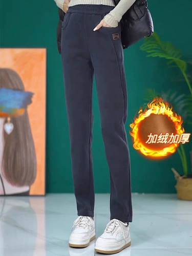 Джинсы с начесом, демисезонные штаны, небольшие спортивные леггинсы, по фигуре, высокая талия