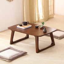 Solid wood floating window table Balcony Small Tea Table Day Style Tatami Tea Table Modern Minima Small Kang Table Household Short Table