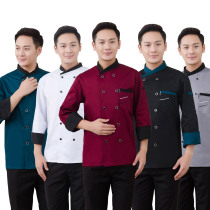 Long-sleeved autumn and winter chefs men and women chefs overalls clothes sets restaurants short-sleeved clothing rear kitchen