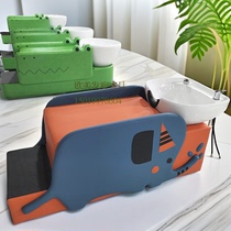 Childrens shampoo bed barber shop childrens shampoo bed flat lay flush hair salon special childrens cartoon hair cutting shampoo bed