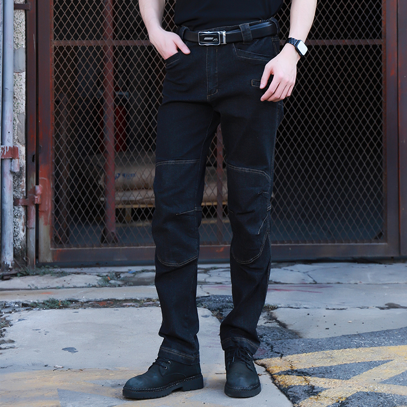 Spring Autumn Outdoor Tactical Denim Jeans Men Wear and gas 100 lap trendy sports Army fans for training pants elastic workwear pants