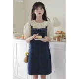 Летнее платье, джинсовые подтяжки, мини-юбка, свежая юбка, коллекция 2022, яркий броский стиль