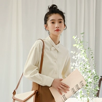 Cổ áo sơ mi dài tay nữ sinh viên Hàn Quốc phiên bản 2018 mới mùa thu mới thả lỏng nhỏ sơ mi hoang dã áo sơ mi nữ áo sơ mi nữ dài tay cho người mậ