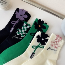 (1-2 double mounted) Japanese Culture Love Stereo Flowers in the Tide of Modern Girls College