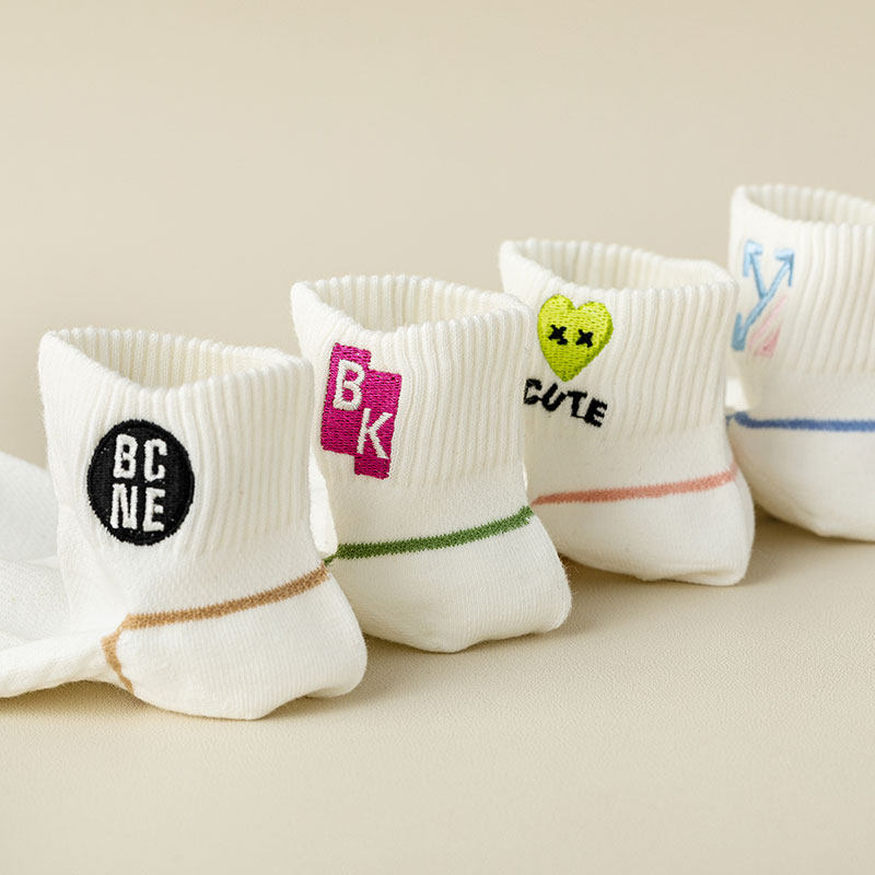 Japanese Simple Embroidery Lady Stress Short in Tide Code(35-39)