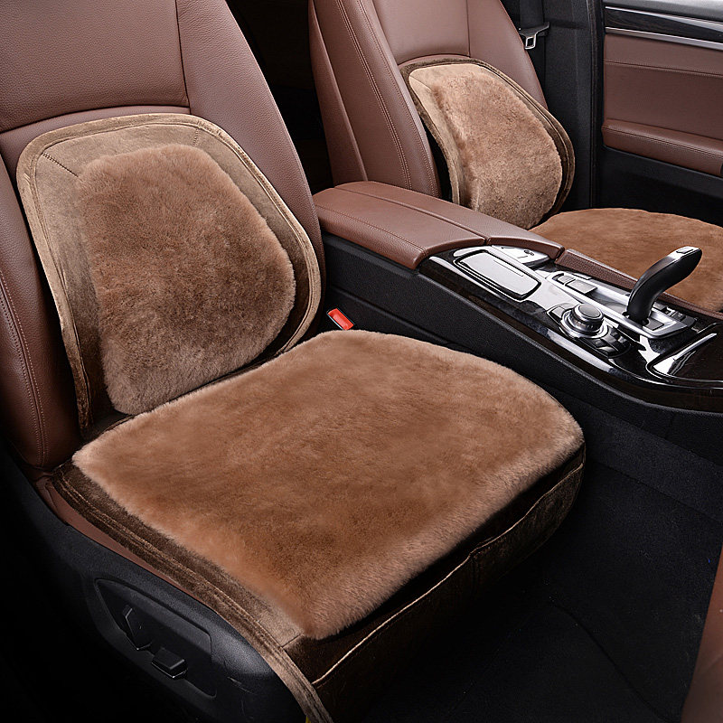 Car pure wool cushion monolithic Benz GLE320 C200L C200L S350 S350 short plush winter seat cushion