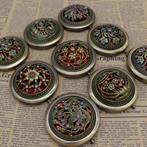 Russian round portable Peacock makeup mirror double-sided folding magnifying Castle hollow mirror