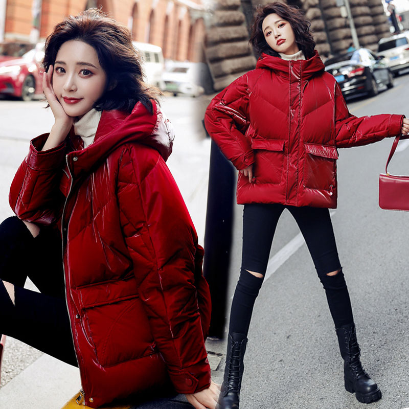 ins high-end Korean version down clothing women winter short style 2021 new fashion white duck suede thickened warm bread