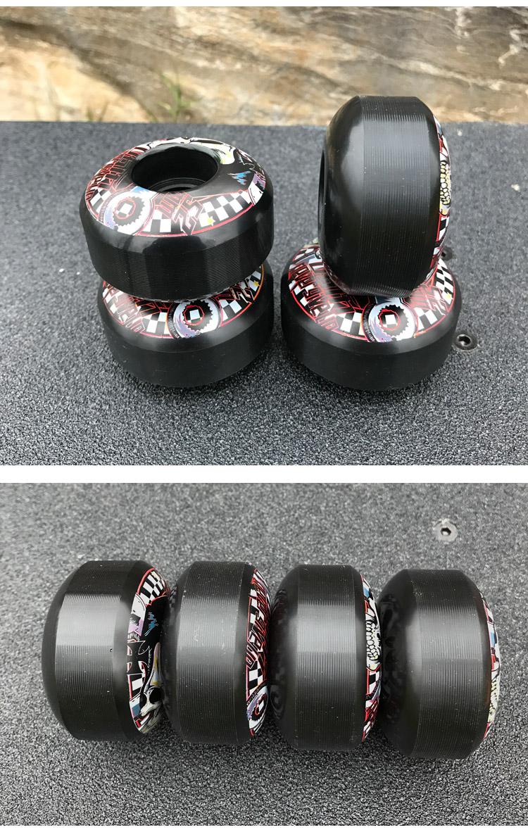 Đôi rocker chuyên nghiệp bánh xe ván trượt bánh xe cứng bàn chải du lịch đường phố đôi cong hành động bánh xe kỹ năng bánh xe tốc độ cao bánh xe - Trượt băng / Trượt / Thể thao mạo hiểm giày trượt patin có đèn led
