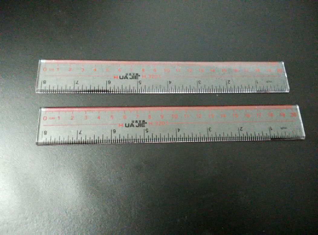 Huajie transparent plexiglass ruler 20 30 40CM cm metric inch student measuring ruler