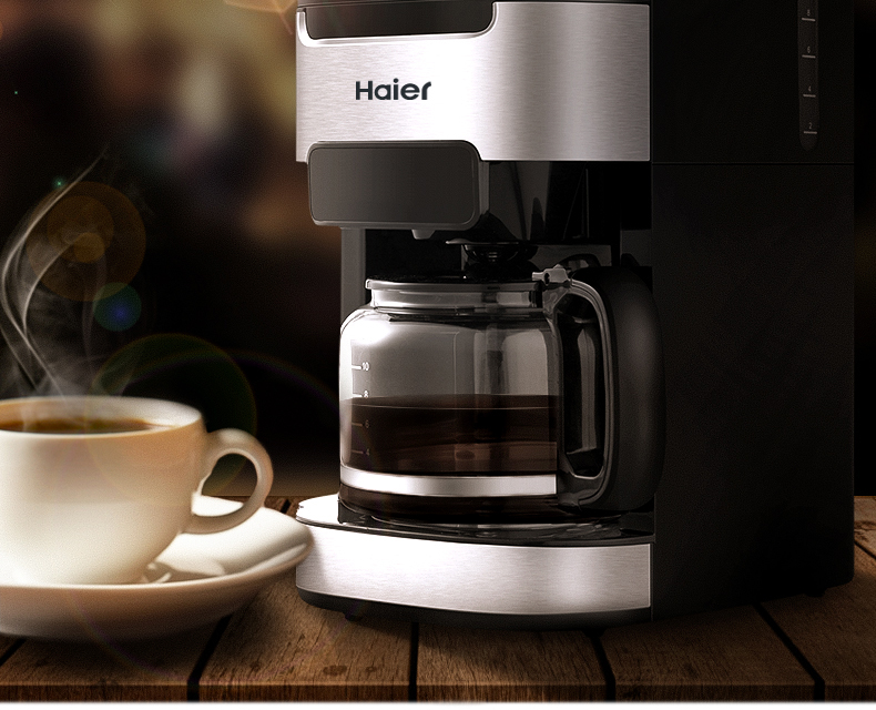 máy pha cà phê hạt cho gia đình Máy pha cà phê Haier Máy xay tự động CF-A01 Máy xay gia dụng hai khe đậu có đặt trước - Máy pha cà phê máy pha cà phê breville