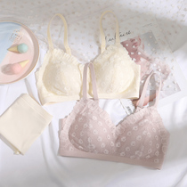 Latex Underwear Women Small Breasts Gather Pure Desire Winless Steel Ring Slim no Scratches Laces Collection of Breasted Breast-breasted Small-Breasted Bra