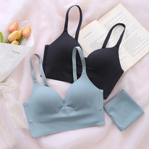 Lingerie Girl gathers small breasts without steel ring Girl with pure color Jane about thin section No marks for no marks big breasted breast for small bra women