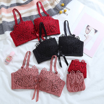 Lingerie women without steel ring thin sexy lace gather to collect auxiliary milk anti-sagging small chest student high school girl bra