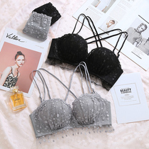 Lingerie women without steel ring beauty back gathered small chest thickened upper support anti-sagging girl seamless lace bra