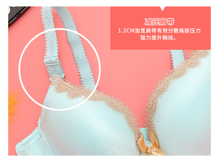 Đồ lót ren mỏng gợi cảm phụ nữ tập hợp ngực nhỏ cô gái sinh viên mùa hè không có vòng thép áo lót phù hợp với phụ nữ áo lót không gọng