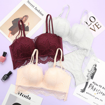 Lingerie set womens lace sexy bras gather together to collect collars and prevent sagging girls small chest without steel ring bra
