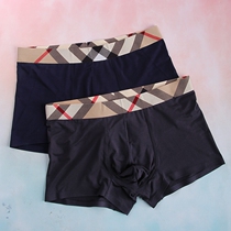  Summer youth personality trend brand ice silk seamless breathable modal pure cotton mens boxer briefs boxer briefs head