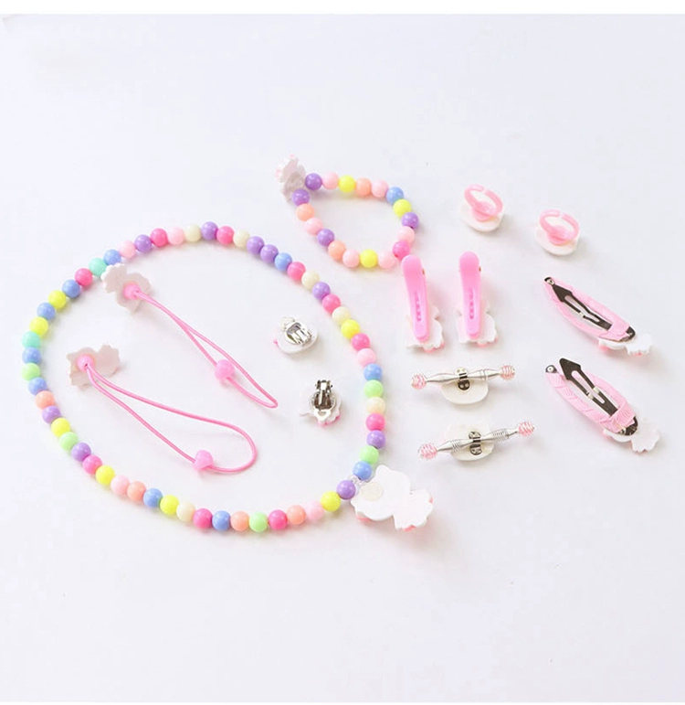 Mũ trẻ em bé gái kẹp tóc hello kitty công chúa vòng cổ vòng tay nhẫn công chúa dễ thương bộ trang sức - Nhẫn