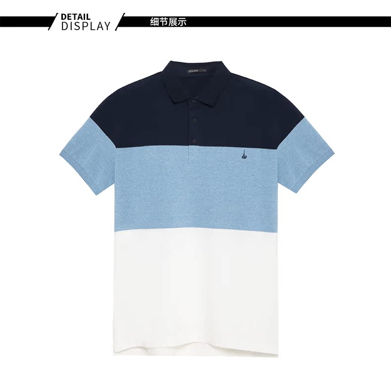 Dealuna / Dilon quần áo nam POLO áo sơ mi nam mới khâu thể thao tay áo ngắn M19225M11 - Polo áo polo đồng phục