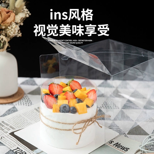 Четырехдюймовый полная прозрачная коробка для пирога с ручным тортом плюс 3/3/4/5/6/8