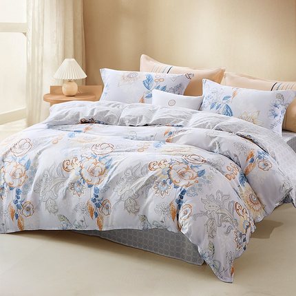 富安娜家纺四件套纯棉全棉被套被