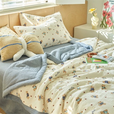 无印.良品全棉皱皱纱夏被空调被