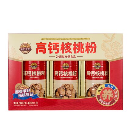 金日禾野中老年高钙核桃粉黑芝麻糊礼盒营养品速食早餐送礼送长辈