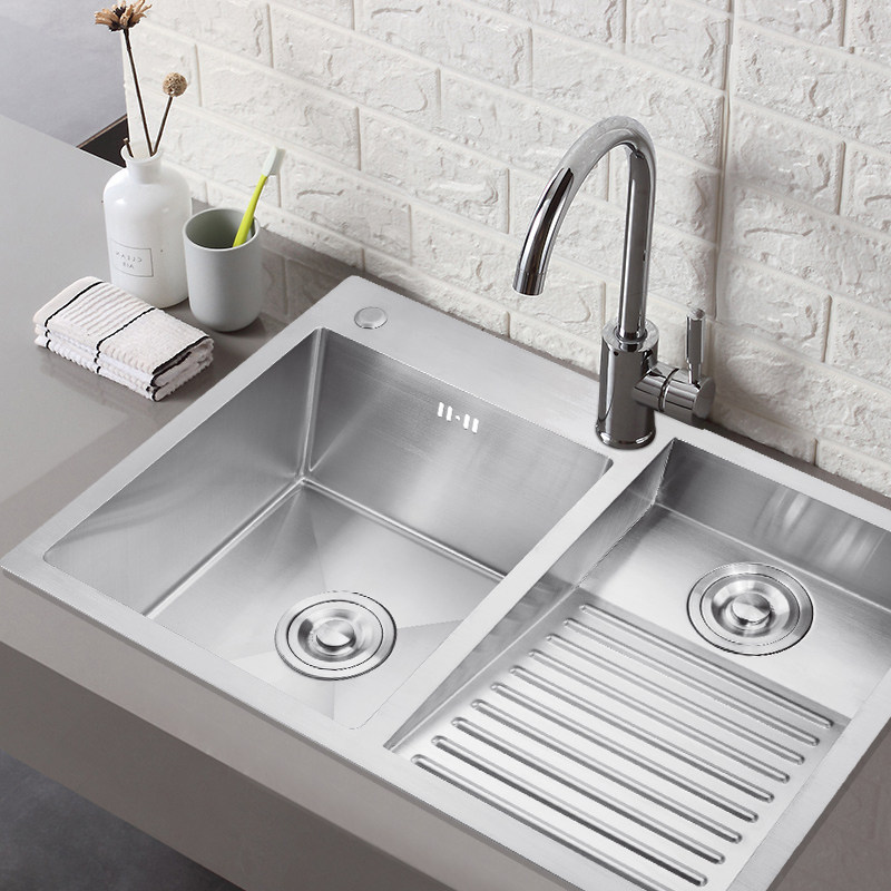 Laundry pool balcony household stainless steel laundry sink with washboard laundry basin one large 304 manual single sink