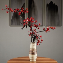 Chinese emulated plum flower proud bones Ramei ceramic vase potted retro suit Xuanguan Living room to put flowers and fake flowers
