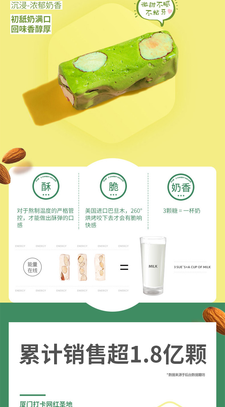 厦门十佳伴手礼  苏小糖 厦门纯手工牛轧糖 140g*3盒 图2