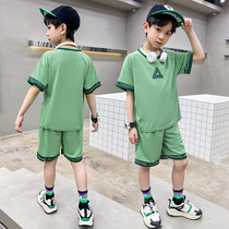 Childrens clothes boys summer clothing short sleeves basket football clothes 2022 new CUHK children sports jersey slim fit two sets of damp