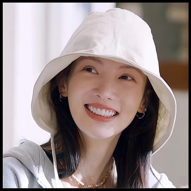 Japanese Ca4La Jin Chen Ni Ni Style Sunshade Uv Protection Fisherman Hat for Women, Foldable Tie-Up Sun Hat for Women