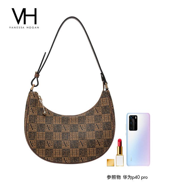 VH women's bag 2022 new classic fashion old flower underarm bag all-match retro fan bag spring and summer trend handbag