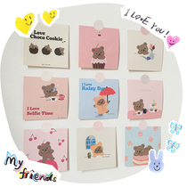 South Korea Ins Wind Strawberry Small Bear Series Cute Card Diy Hand Ledger Material Room Wall Decoration Background Card