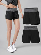 Sports shorts Womens summer quick-drying thin loose large size fitness running training high waist yoga zipper pocket hot pants