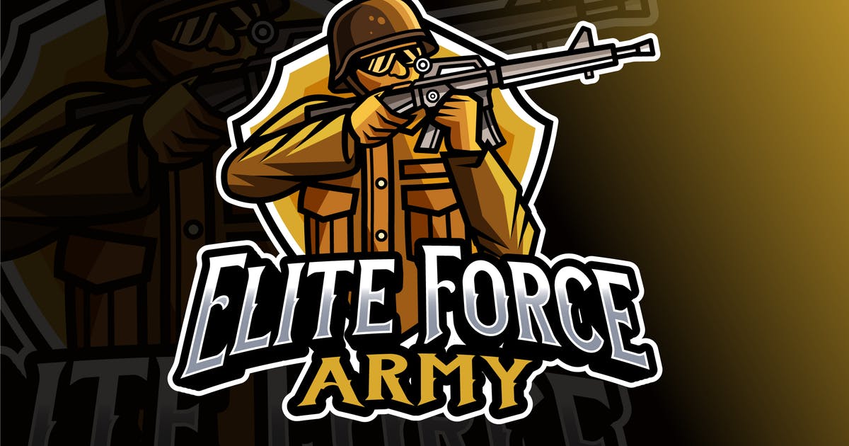 精锐部队电子竞技Logo设计模板 Elite Force Army Logo Template