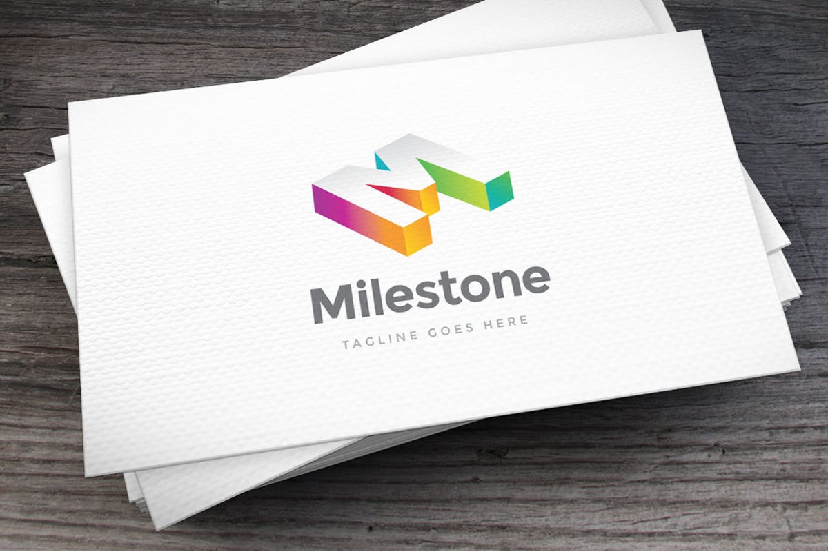 创意字母Logo模板系列之字母M Milestone Letter M Logo Template