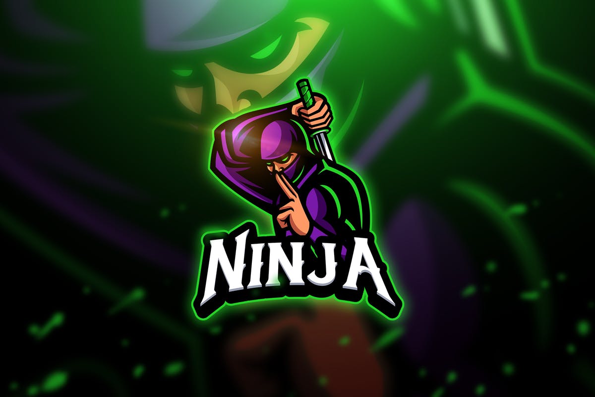 蒙面忍者电子竞技队徽Logo模板 Ninja 3 – Mascot & Esport Logo