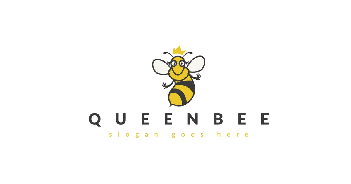 蜂王蜂蜜品牌Logo设计模板 Queen Bee Logo Template