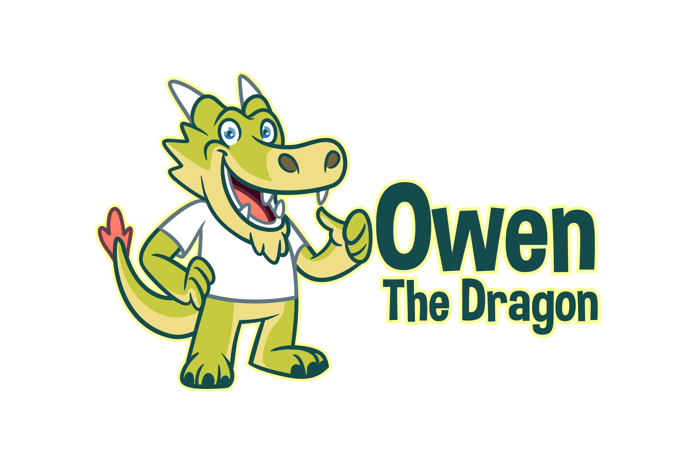 卡通龙吉祥物Logo标志设计模板 Cartoon Dragon Mascot Logo ZZH / 2020.7.