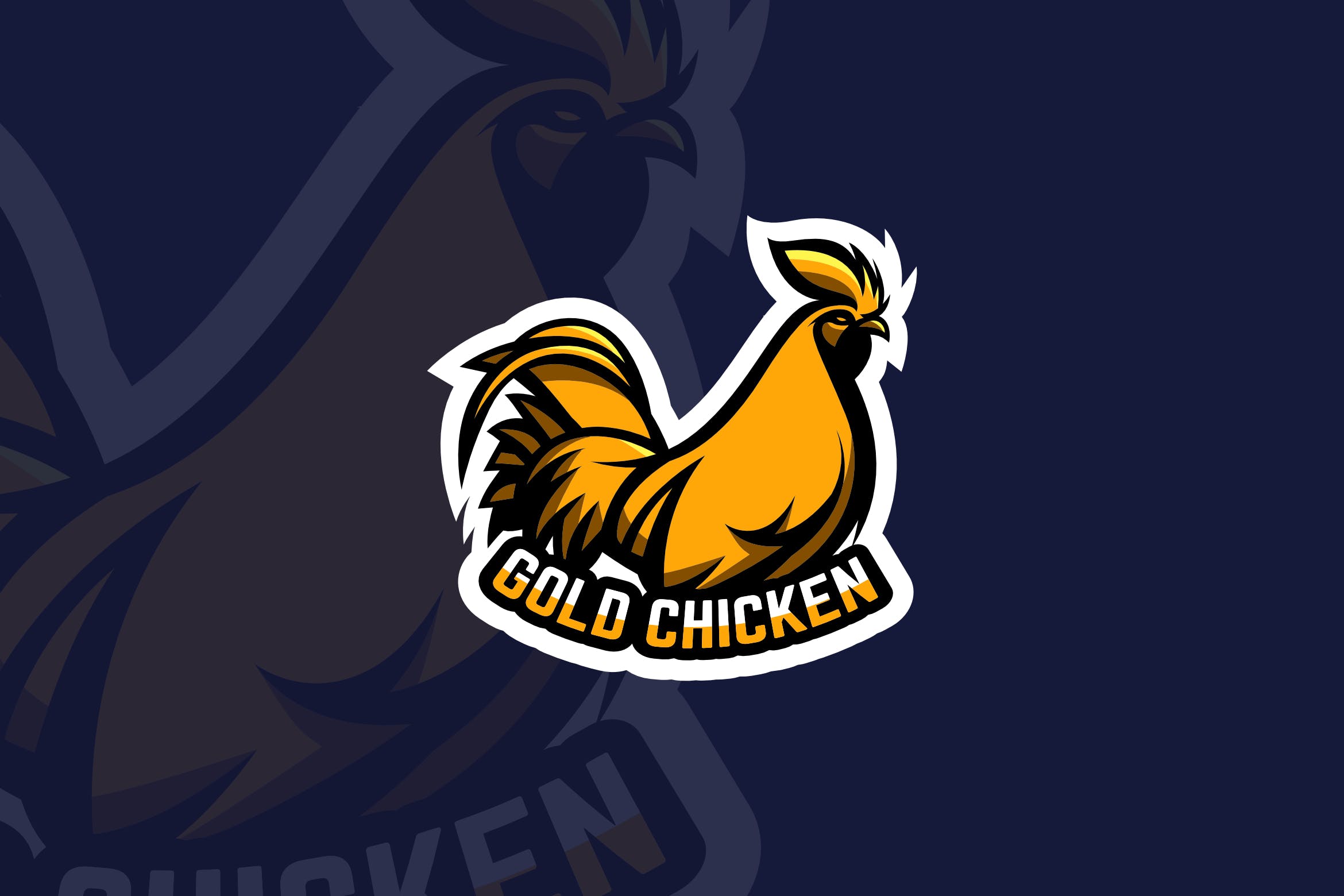 金鸡吉祥物&电子竞技Logo设计模板 Gold Chicken – Mascot & Esports Logo