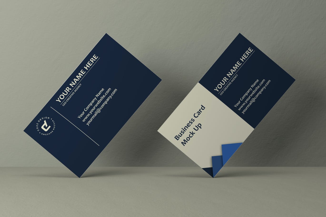 名片设计效果图样机素材 Business Card Design Mockup