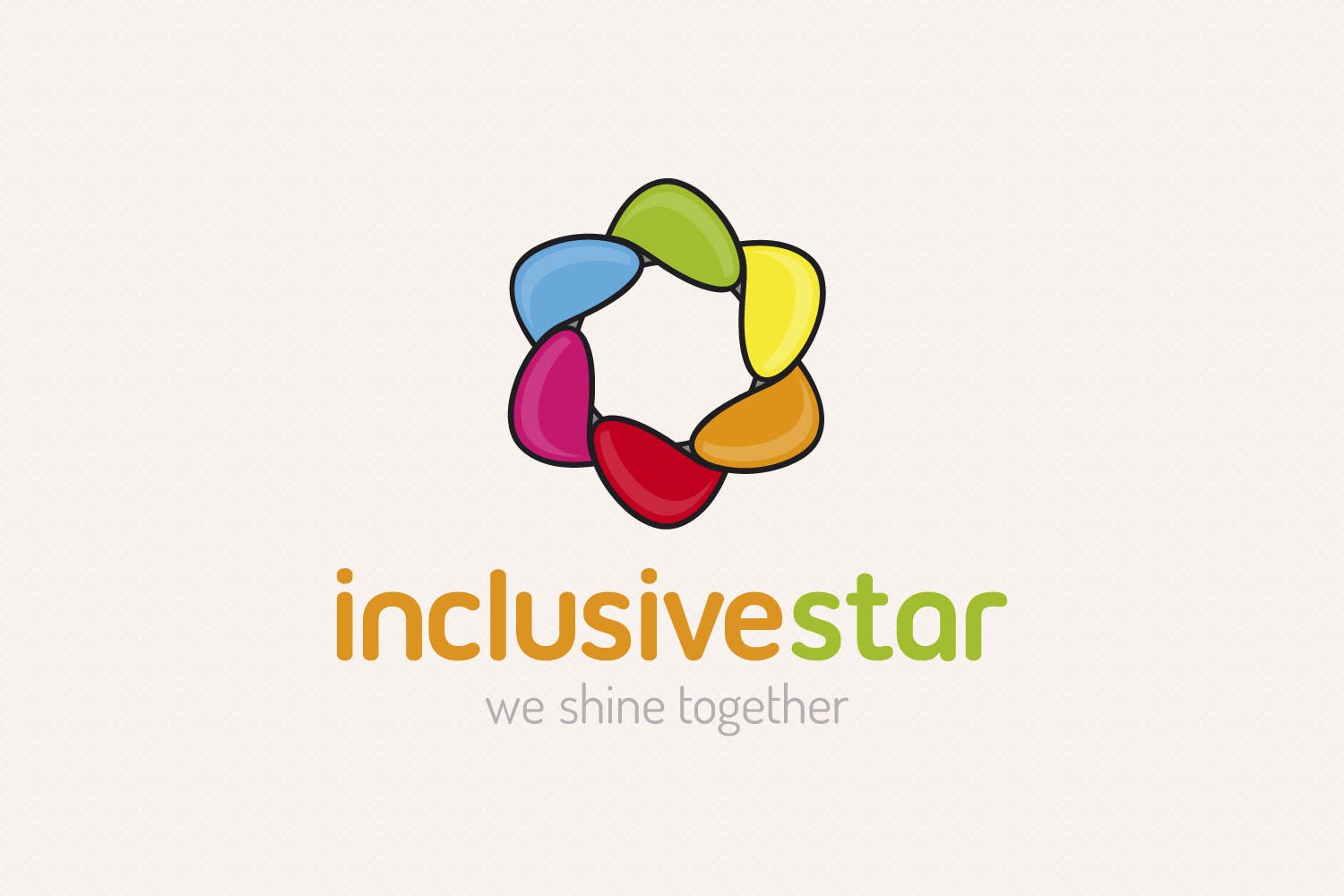 有容乃大抽象星星图形Logo标志设计模板 Inclusive Star Logo ZZH /