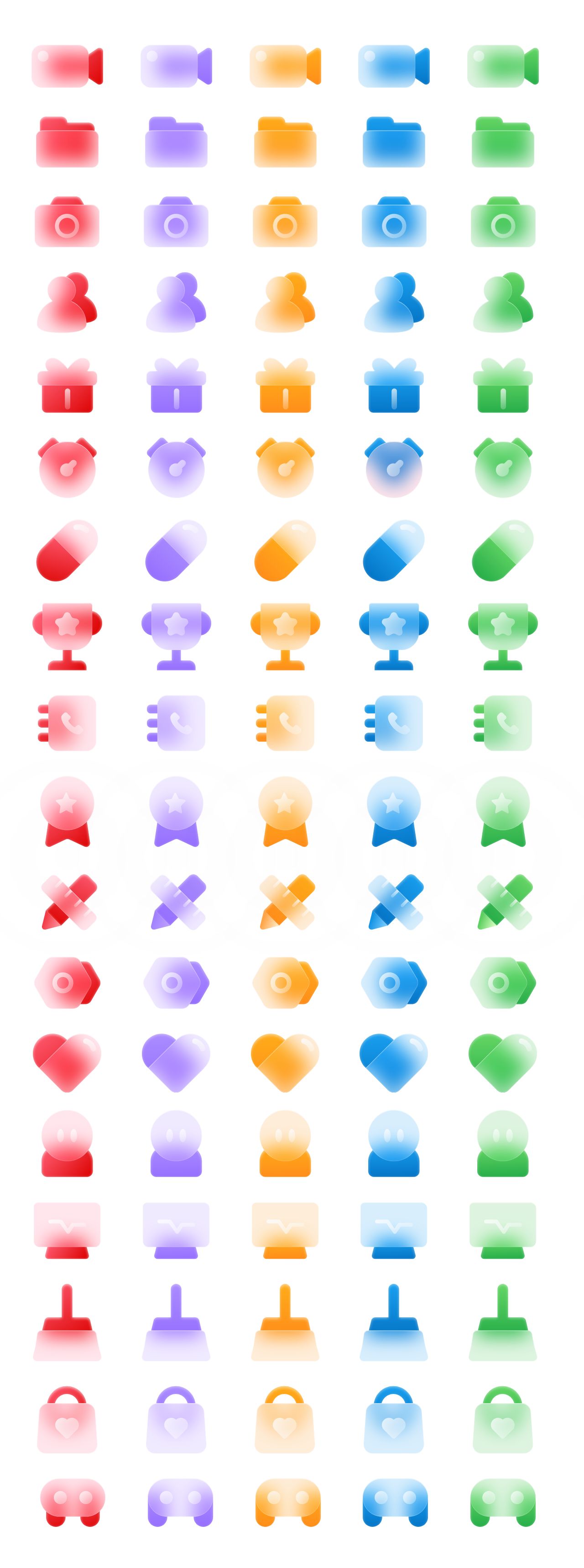 APP金刚区毛玻璃磨砂玻璃透明UI图标ICON设计xd/sketch/ai素材插图1