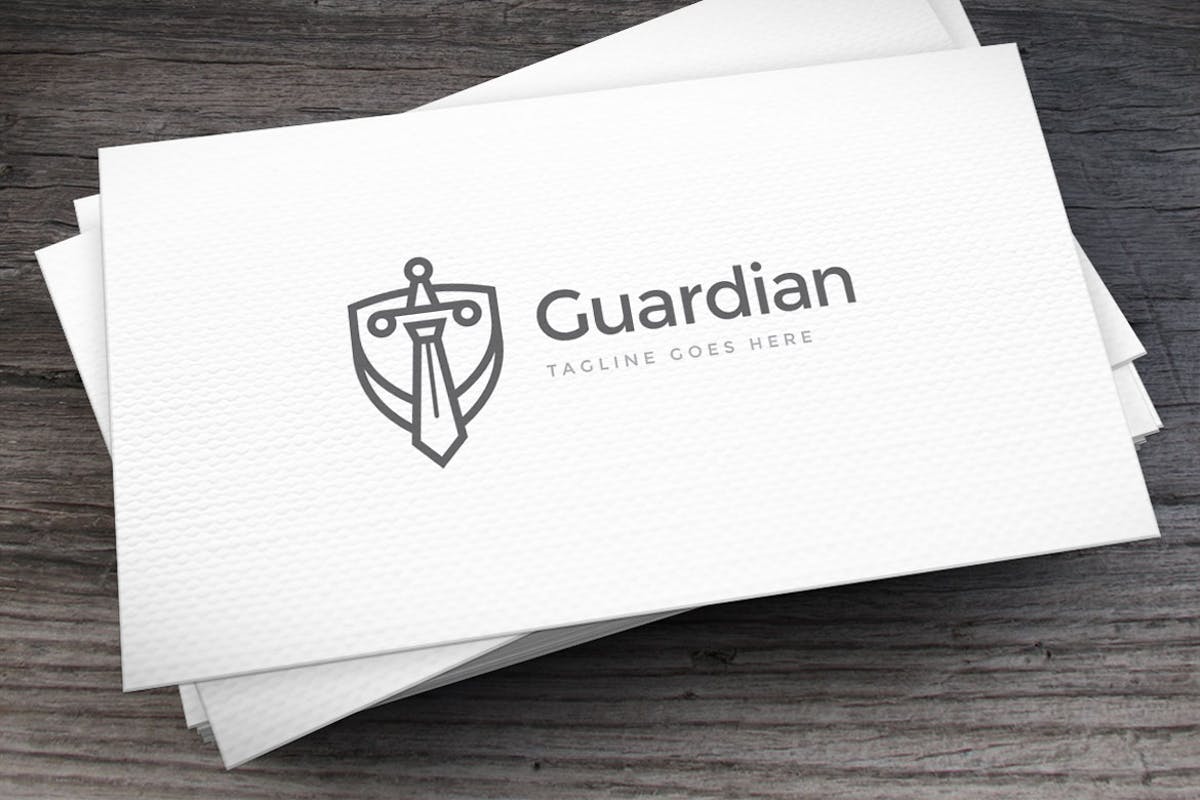 律师事务所法律Logo设计模板 Guardian Lawyer Logo Template