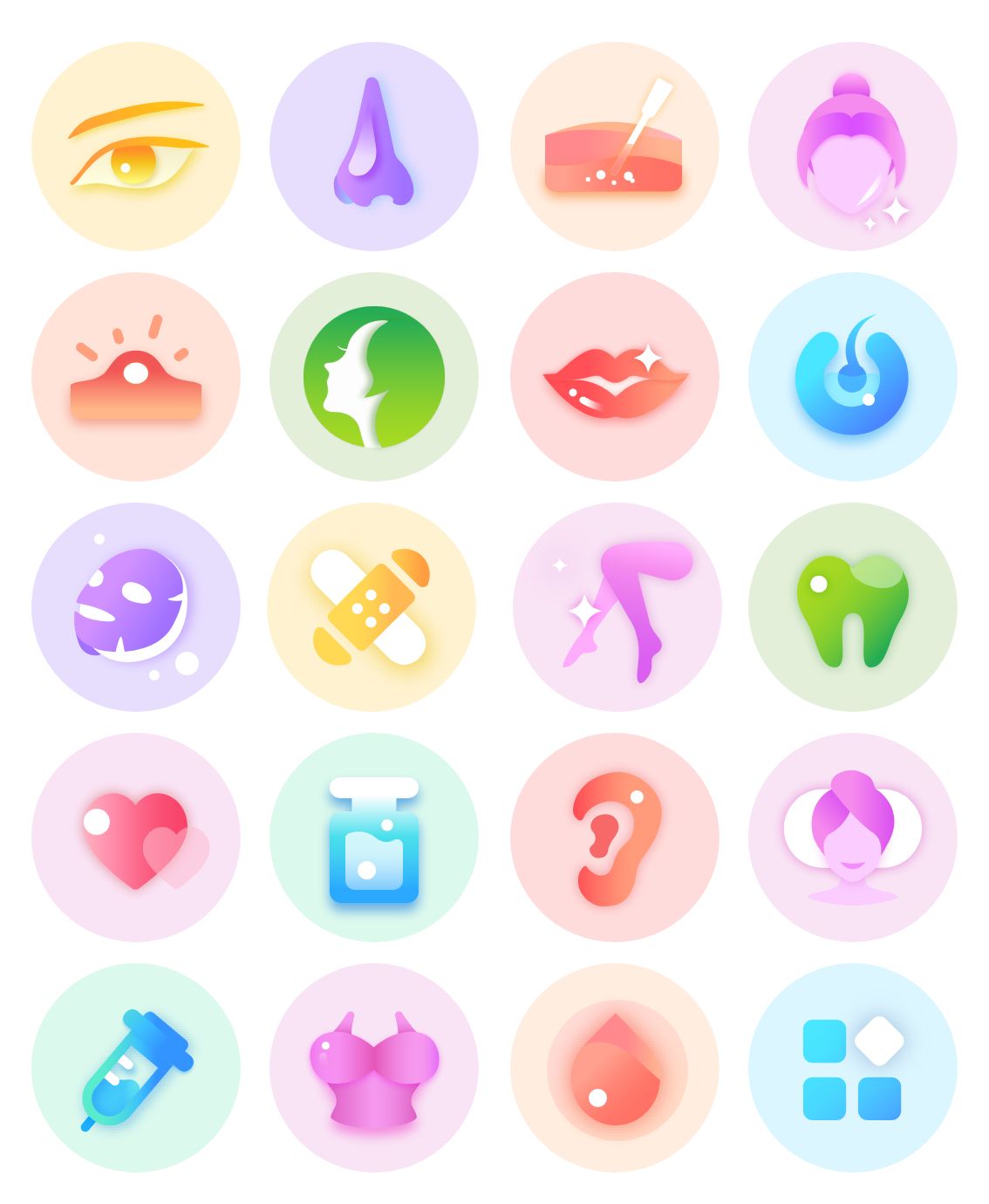 APP金刚区整形医美服务UI图标ICON设计xd/sketch/ai素材插图1