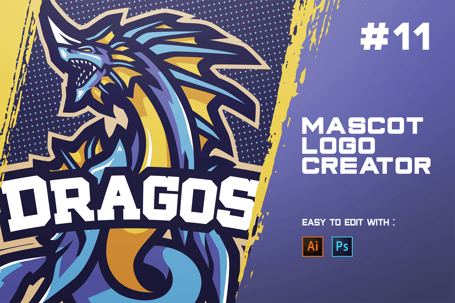 哥斯拉电子竞技Logo模板 DRAGOS – E-Sports Logo Creator